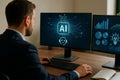 Leveraging Artificial Intelligence to Enhance Work Efficiency and Solve Business Challenges Royalty Free Stock Photo