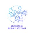 Leveraging business advisors blue gradient concept icon Royalty Free Stock Photo