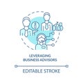 Leveraging business advisors turquoise concept icon