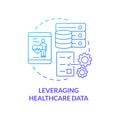 Leveraging healthcare data blue gradient concept icon