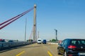 Leverkusen, Germany - July 26, 2019: Leverkusen Bridge, road bridge spanning the River Rhine in Leverkusen and Cologne