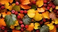 leves leaf raspberry fruit A beautiful autumn scene with
