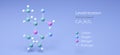 levetiracetam molecule, molecular structures, anticonvulsants, 3d model, Structural Chemical Formula and Atoms with Color Coding