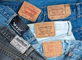 Levi's jeans pile