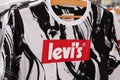 Levi`s logo brand and text sign on fashion shirt clothing store jeans Levis Royalty Free Stock Photo