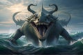 Leviathan creature Sea monster Mythical sea serpent Leviathan illustration