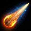 Levitating glowing comet with animated tail