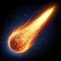 Levitating glowing comet with animated tail