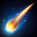 Floating glowing comet with animated tail Royalty Free Stock Photo