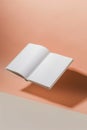 Levitating Open Book on Pastel Background - Conceptual Imagery