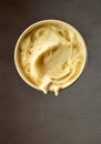 Paper cup of vanilla ice cream Royalty Free Stock Photo
