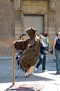 Levitating street performer