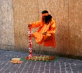 Levitating street performer