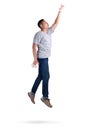 Levitation. Young Man Walking Jumping on Air Royalty Free Stock Photo