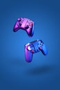 Levitation of two controller joysticks. Royalty Free Stock Photo