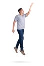 Levitation. Young Man Walking Jumping on Air Royalty Free Stock Photo