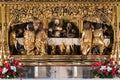 The Last Supper, scene on the main altar in Basilica of St. James, Levoca, Slovakia