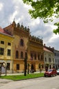 Historic houses on the square, Square of Master Paul. Levoca is UNESCO World Heritage Site. Levoca, Slovakia Royalty Free Stock Photo