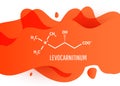 Levocarnitinum structural chemical formula with liquid fluid gradient shape with copy space on white background Royalty Free Stock Photo