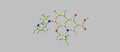 Levofloxacin acid molecular structure isolated on grey