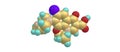 Levofloxacin acid molecular structure isolated on white