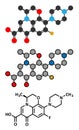 Levofloxacin antibiotic drug (fluoroquinolone class) molecule