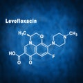 Levofloxacin antibiotic drug, Structural chemical formula