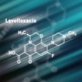 Levofloxacin antibiotic drug, Structural chemical formula