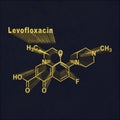 Levofloxacin antibiotic drug, Structural chemical formula