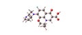 Levofloxacin acid molecular structure isolated on white