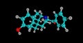 Levophenacylmorphan molecular structure isolated on black Royalty Free Stock Photo