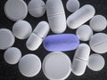 Levothyroxine Blue Pill on black Royalty Free Stock Photo