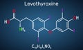 Levothyroxine, L-thyroxine molecule. It is synthetic form of the thyroid hormone thyroxine, T4 hormone, used to treat
