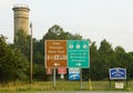 Lewes, Delaware, U.S - June 18, 2023 - The road signs into Cape Henlopen State Park and Route 1, Route 9 and Route 13