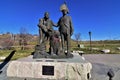 Lewis and Clark discovery center sioux city iowa statue with dog Seaman monument