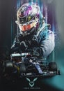 Lewis Hamilton Colourful Poster Art