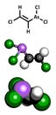 Lewisite chemical weapon molecule Royalty Free Stock Photo