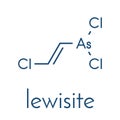 Lewisite chemical weapon molecule. Skeletal formula. Royalty Free Stock Photo