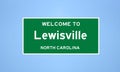 Lewisville, North Carolina city limit sign. Town sign from the USA.