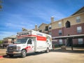 U-HAUL truck at apartment building complex in Texas, America Royalty Free Stock Photo