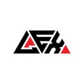 LEX triangle letter logo design with triangle shape. LEX triangle logo design monogram. LEX triangle vector logo template with red Royalty Free Stock Photo
