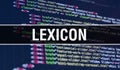 Lexicon concept illustration using code for developing programs and app. Lexicon website code with colourful tags in browser view