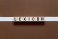 Lexicon word concept on cubes
