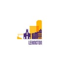 Lexington city emblem. Colorful buildings.