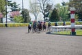 Thoroughbred horse racing at Keeneland race track at spring, Lexington, Kentucky Royalty Free Stock Photo