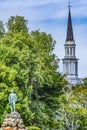 Minuteman Patriot Statue Church Battle Green Common Lexington Massachusetts