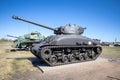 Army Marines military M4A3 Sherman Tank at Heartland Museum of Military Vehicles.