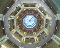 Lexington Public Library atrium and ceiling clock Royalty Free Stock Photo