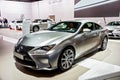 Lexus RC 300h car showcased at the Brussels Expo Autosalon motor show. Belgium - January 12, 2016