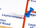 Leytonstone Station on a London Underground Map